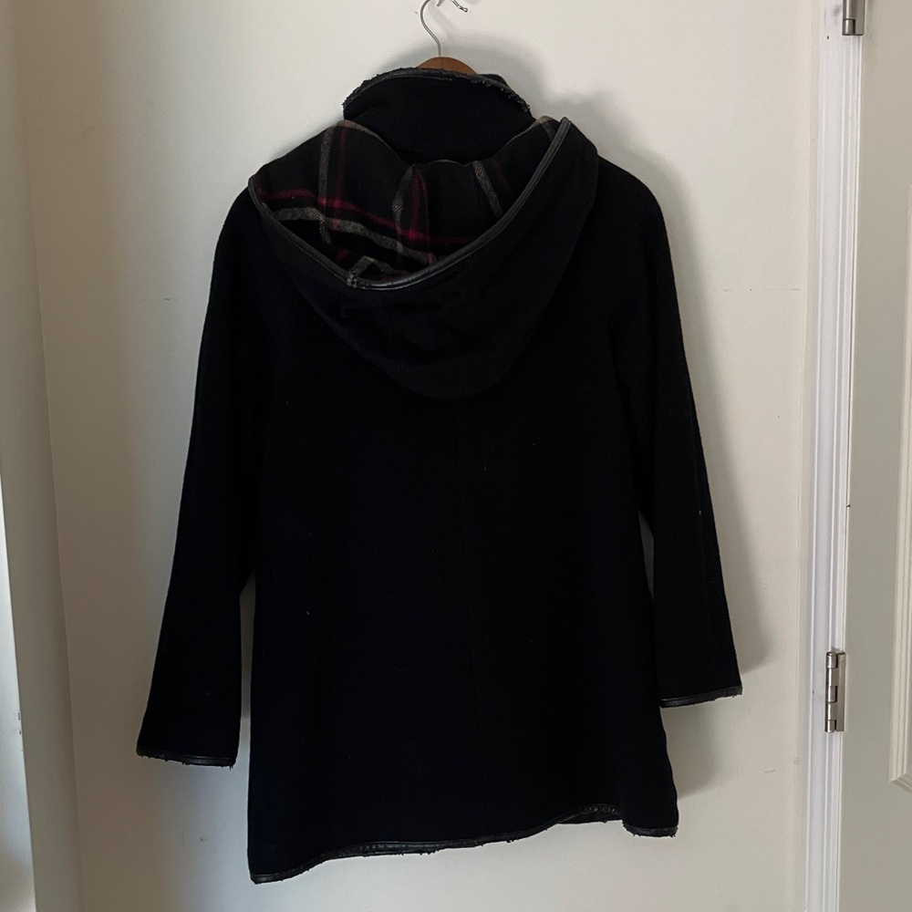 Pendleton Wool Black Hooded Pea Coat - image 6